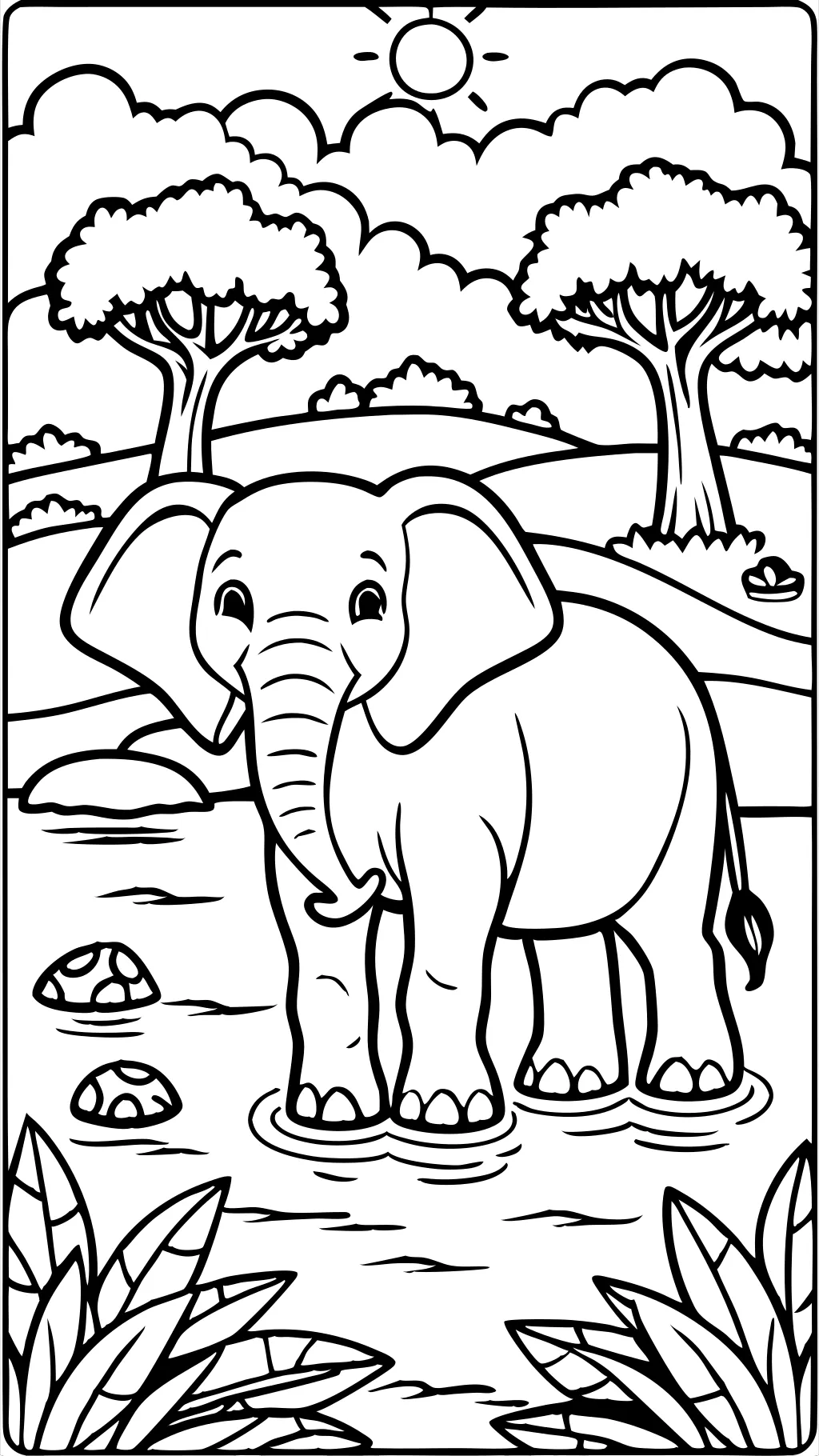 páginas para colorear imprimibles de elefante